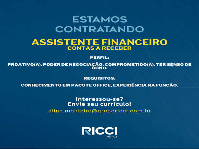 ASSISTENTE FINANCEIRO - CONTAS A RECEBER
