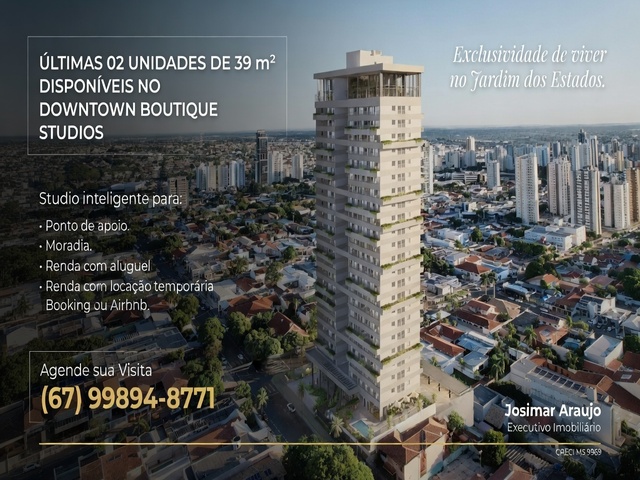 ÚLTIMAS 2 UNIDADES DE 39 m² NO 21 º ANDAR DISPONÍVEL NO DOWNTOWN BOUTIQUE STUDIO