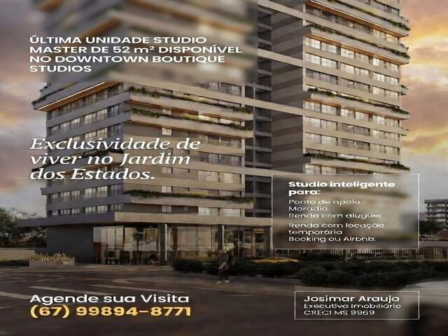ÚNICA UNIDADE STUDIO MASTER 52 m² DISPONÍVEL NO DOWNTOWN BOUTIQUE STUDIOS