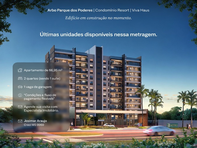 Últimas Unidades 66,95 m² I 2 Quartos I no Arbo Parque dos Poderes