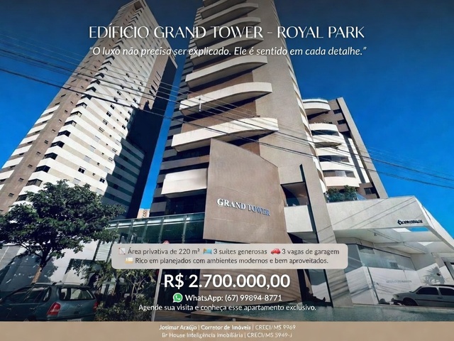 Mais que um Apartamento 220 m² no Grand Tower | 3 Suítes + 3 Vagas