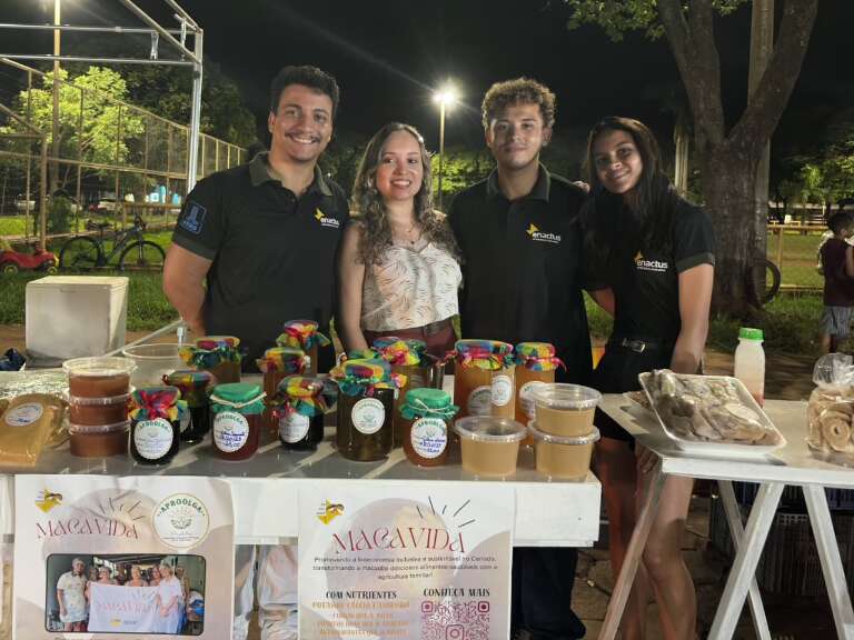 Junto com a comunidade, estudantes utilizam frutos da macaúba (Foto: Divulgação)