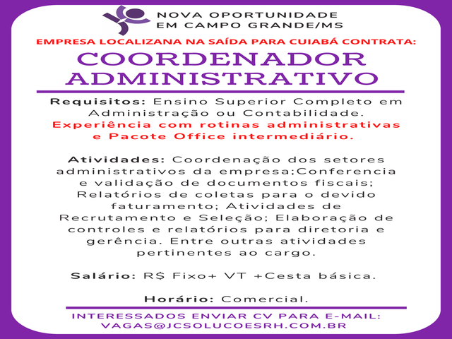 cOORDENADOR  aDMINISTRATIVO 