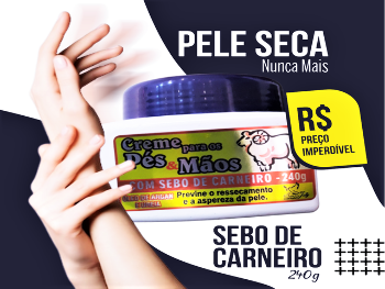 Sebo de Carneiro para M&atilde;os e P&eacute;s