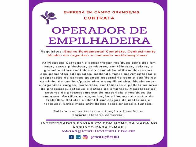 Operador de Empilhadeira