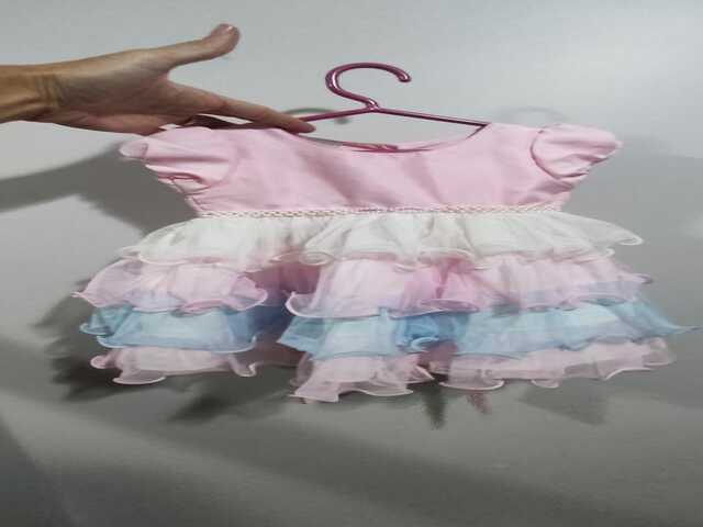 Vestido arco-&iacute;ris luxo festa infantil menina 1 ano
