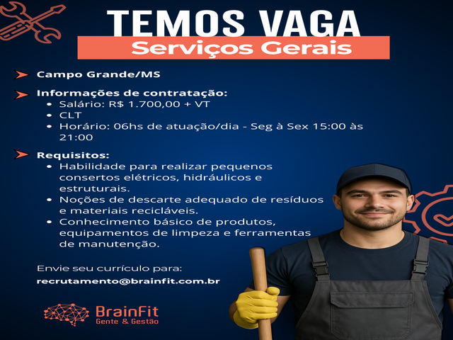 Auxiliar de Servi&ccedil;os Gerais