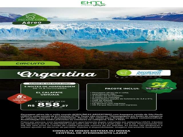 Venda de Pacote Tur&iacute;stico Para Argentina 