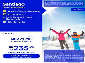 Pacote tur&iacute;stico para Santiago 