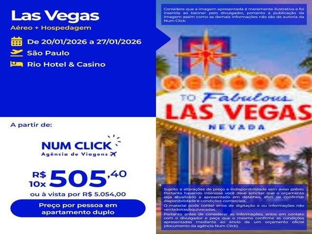 Pacote Tur&iacute;stico para Las Vegas