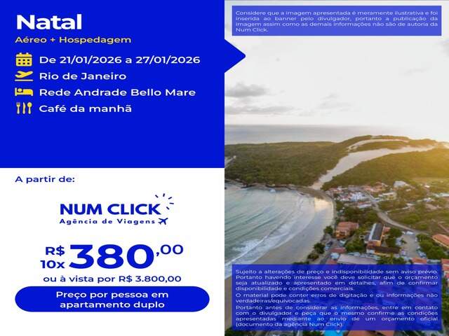 Pacote de turismo para natal 