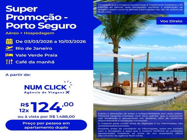 Pacote Tur&iacute;stico para Porto Seguro 