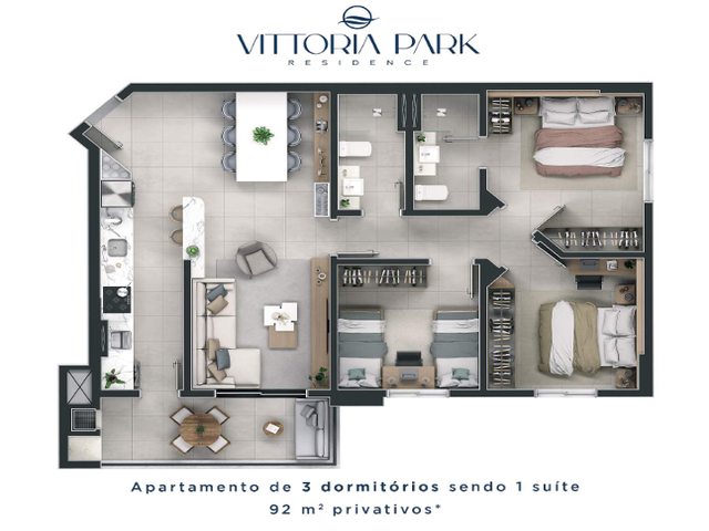 Apartamento na planta - Vittoria Park - Bairro S&atilde;o Francisco pr&oacute;x. a Santa Casa