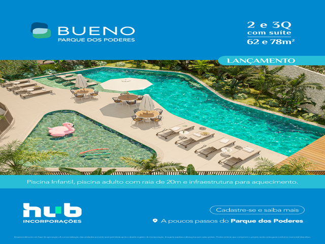 Lan&ccedil;amento: Bueno Parque dos Poderes - Apartamentos na planta (2 e 3 quartos)