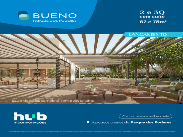 Lan&ccedil;amento: Bueno Parque dos Poderes - Apartamentos na planta (2 e 3 quartos)