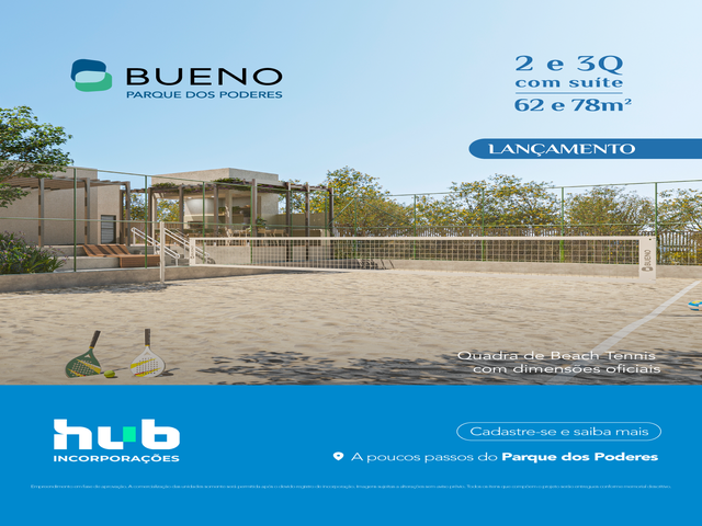 Lan&ccedil;amento: Bueno Parque dos Poderes - Apartamentos na planta (2 e 3 quartos)