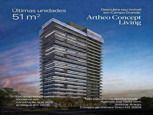 &Uacute;ltimas Unidades de Studio 51 m&sup2; no Artheo &ndash; Jardim dos Estados 
