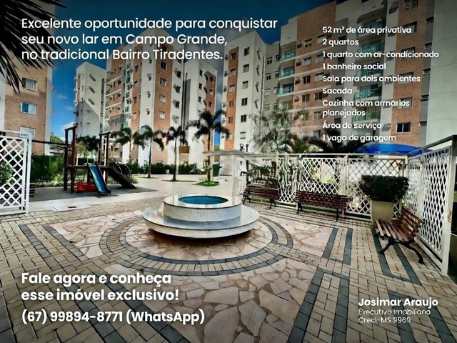 Oportunidade no Tiradentes: Ap&ecirc; 2 quartos com sacada em condom&iacute;nio completo