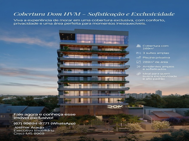 Cobertura 289 m&sup2; | 3 Su&iacute;tes | Piscina Privativa | Sofistica&ccedil;&atilde;o e Exclusivide