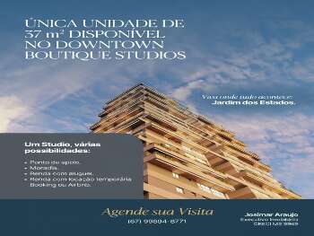 &Uacute;NICA UNIDADE DE 37 m&sup2; DISPON&Iacute;VEL NO DOWNTOWN BOUTIQUE STUDIOS