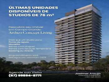 &Uacute;ltimas Unidades de Studio 76 m&sup2; no Artheo &ndash; Jardim dos Estados 