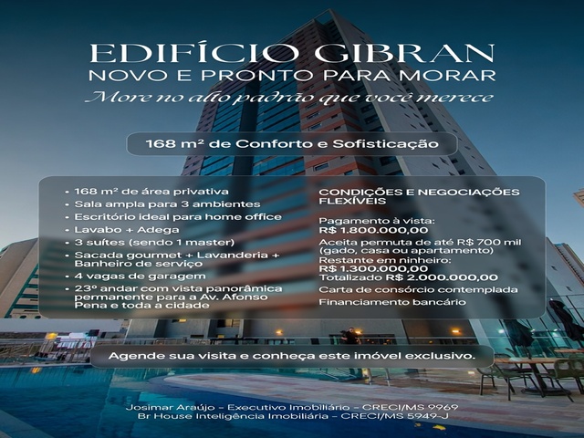 Edif&iacute;cio Gibran I More no Alto Padr&atilde;o que voc&ecirc; merece I Jardim dos Estados