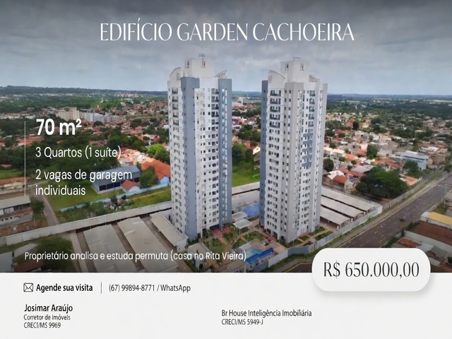 OPORTUNIDADE NO EDIFÍCIO GARDEN CACHOEIRA | 3 QUARTOS | TIRADENTES