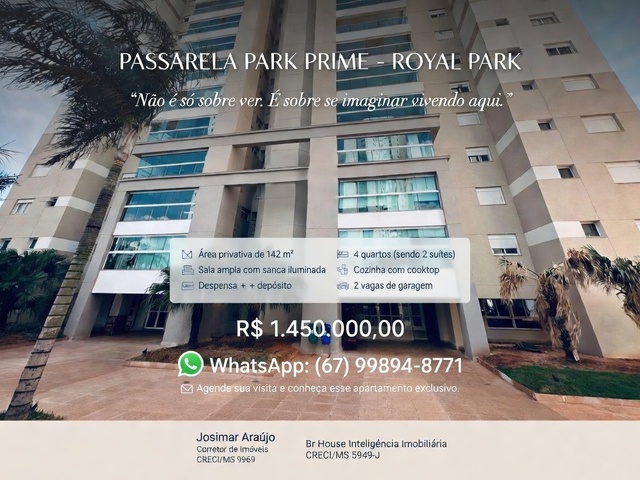 OPORTUNIDADE no Royal Park | 4 Quartos (2 Su&iacute;tes) | 142 m&sup2; + 2 Vagas