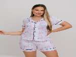 Pijama Americano Curto Slim - Ovelha Off