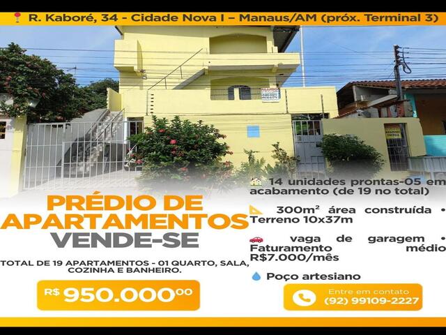 PRÉDIO DE APARTAMENTOS EM MANAUS, AM POR 950 MIL