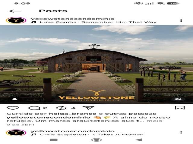 yellowstone sua casa no campo