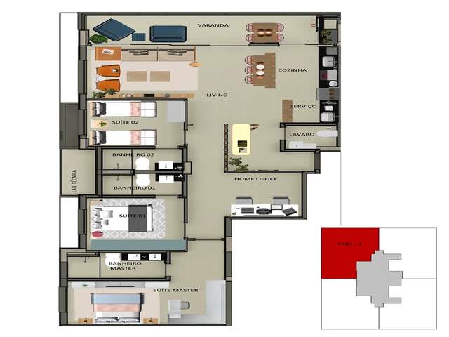 Edifício Dom | Pronto para Morar | 132 m² | 3 Suítes | Centro de Campo Grande
