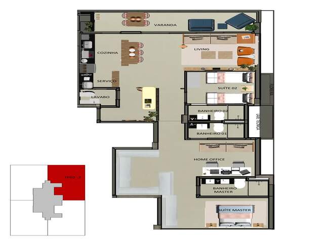 Edif&iacute;cio Dom | 132 m&sup2; | 3 Su&iacute;tes | Pronto para Morar | Alto Padr&atilde;o no Centro 