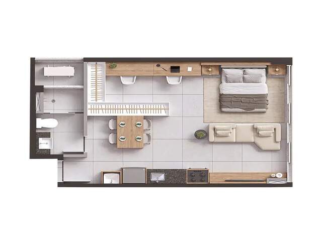 Studio no 21&ordm; Andar | Entrada de 10% em 2x | Downtown | Jardim dos Estados