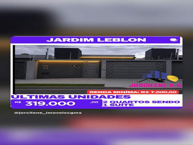 ÚLTIMAS UNIDADES DISPONÍVEIS NO JD. LEBLON