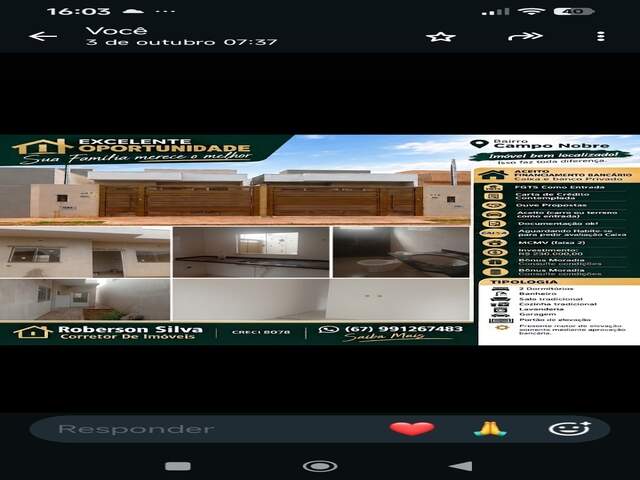 Vendo Casa Campo Nobre