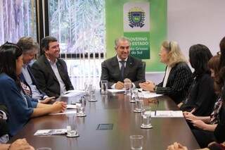 Reunião da embaixadora Irene Giner-Reichi com o governador Reinaldo Azambuja. (Fogo: Subcom)