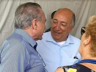 Pedro Chaves ao lado do presidente Michel Temer, em visita feita ao MS (Foto: Divulgação)