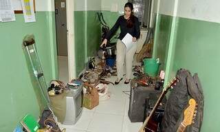 Parte dos produtos furtados na escola de Ladário  foram recuperados pela polícia. (Fotos: Diário Online)