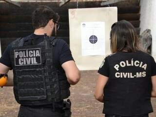 Policiais em treinamento. (Foto: Divulgação/ Polícia Civil de MS)