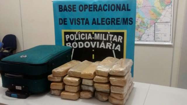 PRE apreende 19 kg de maconha que eram levadas por jovem em mala de viagem