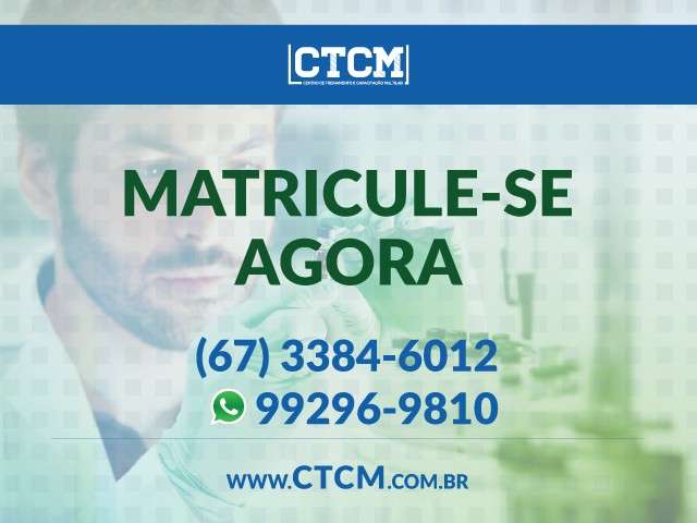 CTCM - abre novas turmas para o curso de Auxiliar de Laborat&oacute;rio