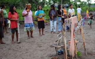 Índios da comunidade Pyelito Kue, no município de Iguatemi (Foto: Divulgação)
