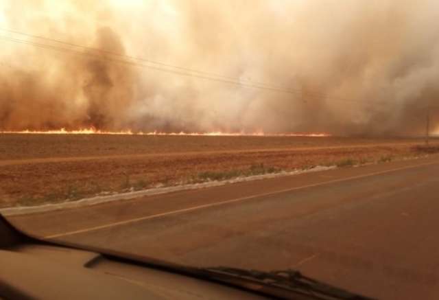 Sem chuva h&aacute; 114 dias, inc&ecirc;ndio consome dois mil hectares de fazenda