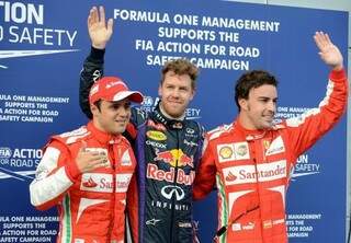 Massa, Vettel e Alonso. (Foto: AFP)
