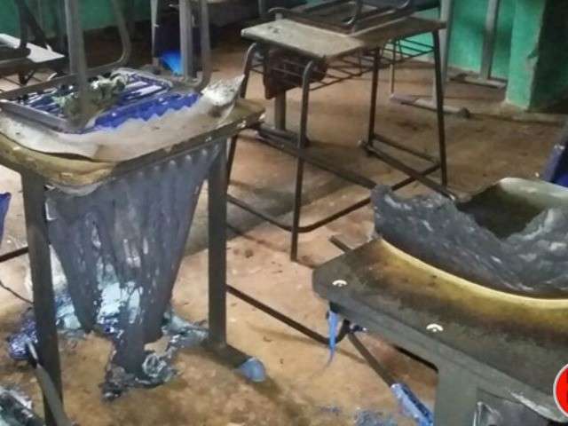 Inc&ecirc;ndio atinge sala de aula em escola de assentamento rural