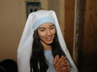 Camila, uma jovem Maria de 13 anos (Foto: Paulo Fernandes)