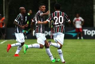 Veterano Magno Alves comemora gol que classificou o time. (Foto: Divulgação\Fluminense F.C) 