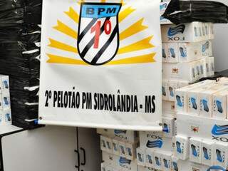 Foram apreendidos 1.400 pacotes de cigarro (Foto: Marcos Tomé/Região News)
