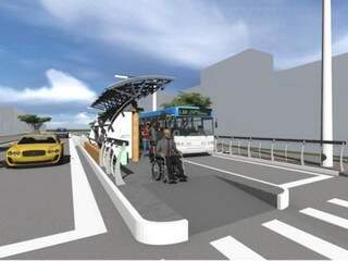 Imagem do projeto apresentado pela Engepar para o corredor de ônibus.